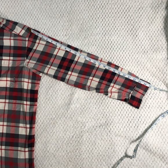 Columbia XXL, long sleeve, button down, black, red, white, gray plaid. - Picture 5 of 7